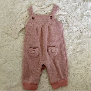 Carters Pink Coverall with Floral Top